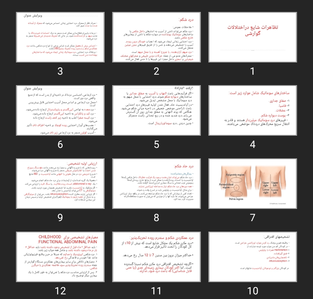 پاورپوینت تظاهرات شایع در اختلالات گوارشی