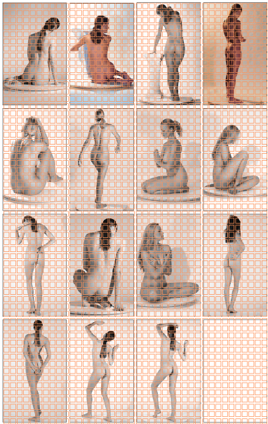 فیگور رئال زن و مرد بدون لباس در جهات مختلف و چرخش 360 درجه هر نما