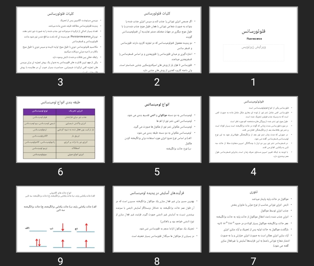 پاورپوینت فلوئورسانس Fluorescence