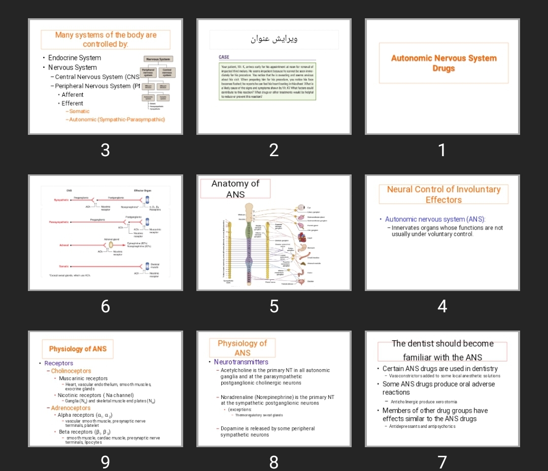 پاورپوینت Autonomic Nervous System Drugs