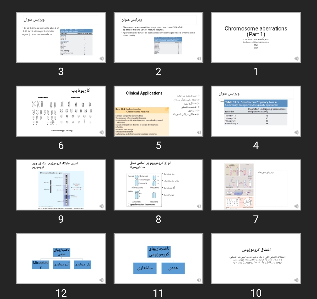 پاورپوینت Chromosome aberrations (Part 1)