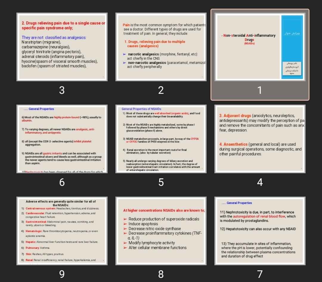 پاورپوینت Non-steroidal Anti-inflammatory Drugs (NSAIDs)
