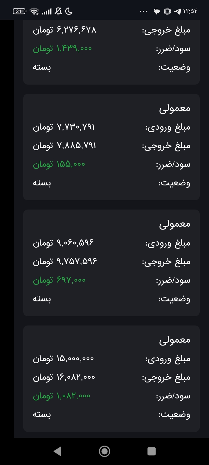 ستاپ های معاملاتی با وین ریت بالای 90%