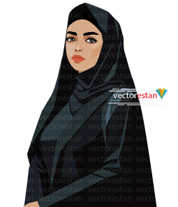 وکتور زن ایرانی باحجاب چادرسیاه