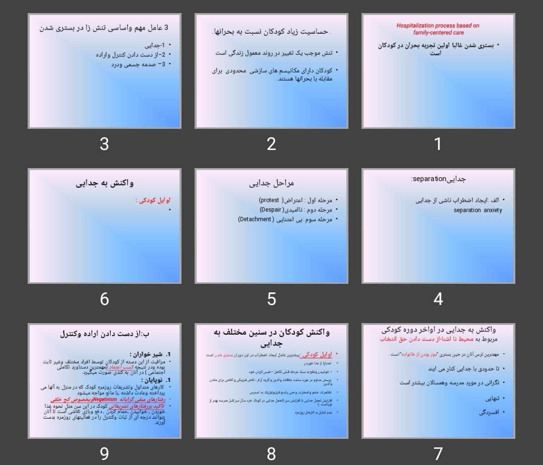 پاورپوینت بستری شدن کودک