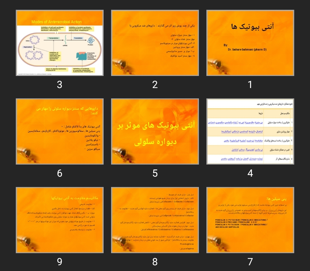 پاورپوینت آنتی بیوتیک ها