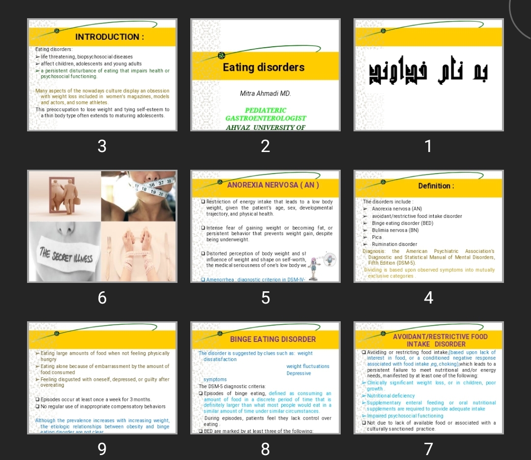 پاورپوینت Eating disorders