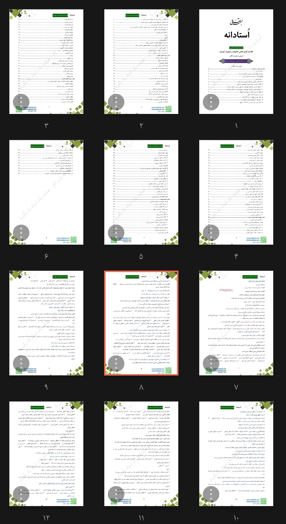 جزوه خلاصه کتاب دانش خانواده و جمعیت (جدید) جمعی از نویسندگان