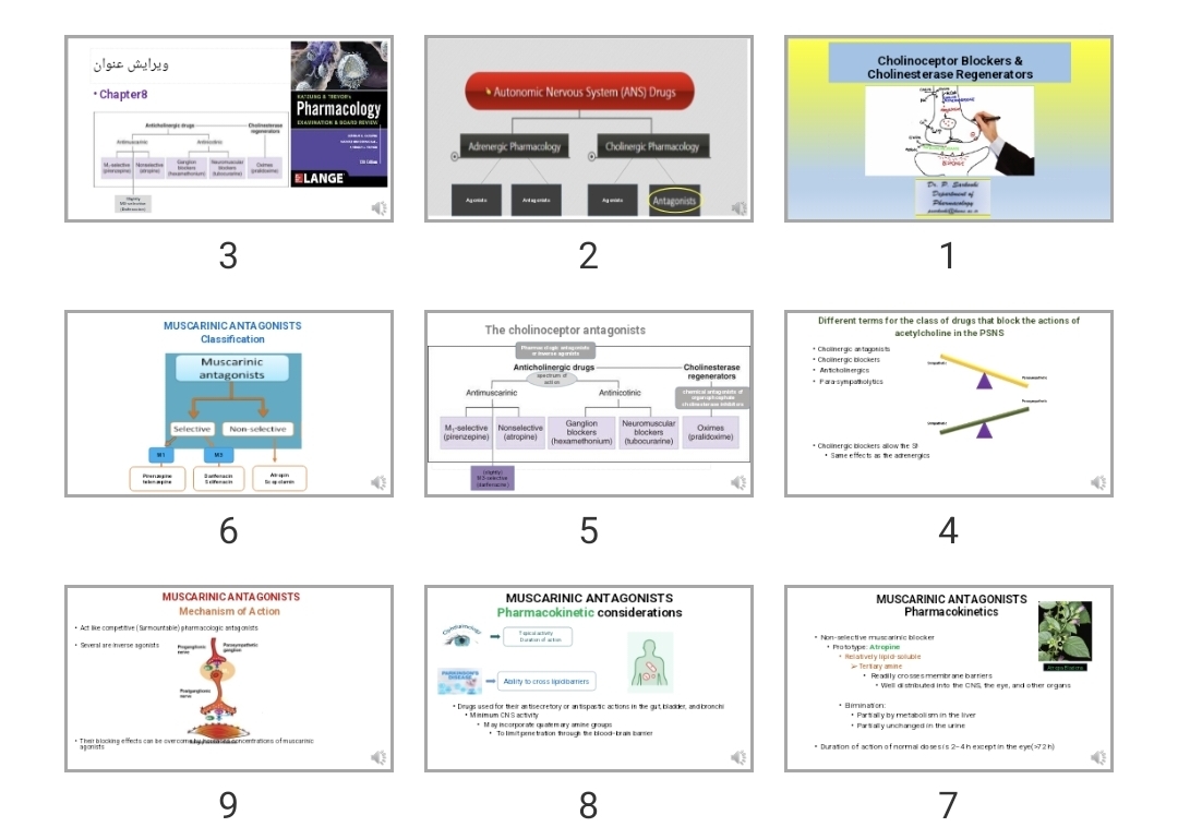 پاورپوینت Cholinoceptor Blockers & Cholinesterase Regenerators