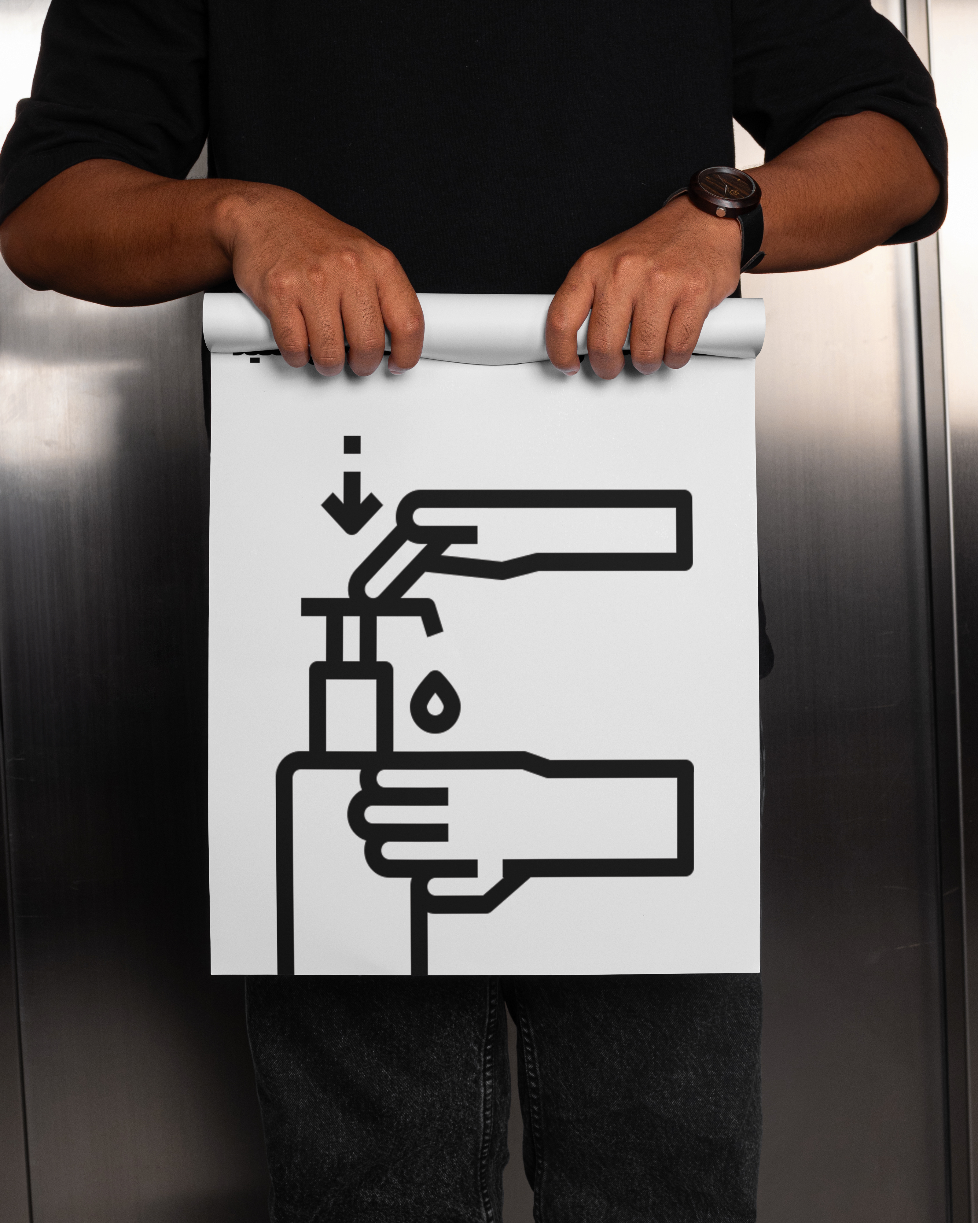 پوستر هشدار ضد عفونی کردن دست کد 8742