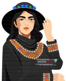 وکتور دختر ایرانی با کلاه