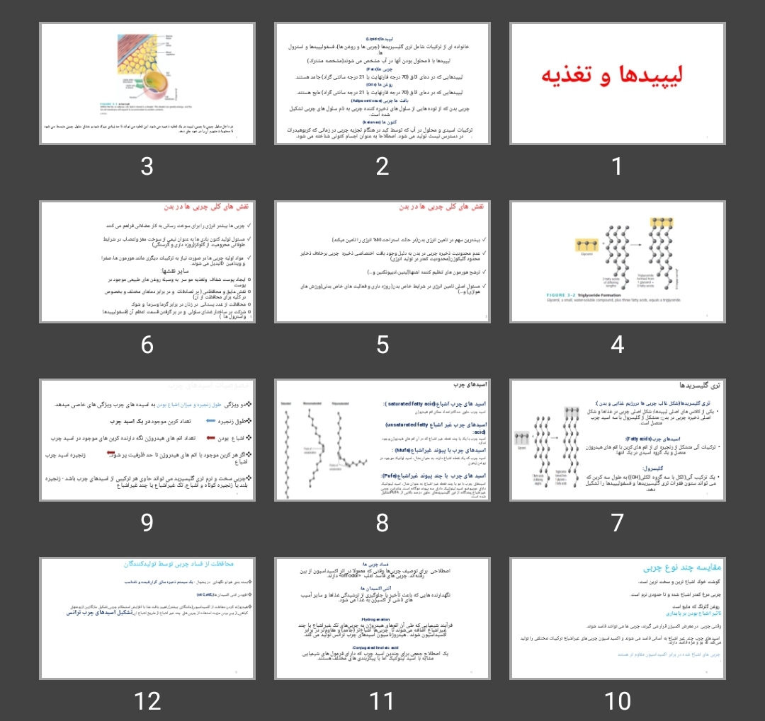 پاورپوینت لیپیدها و تغذیه