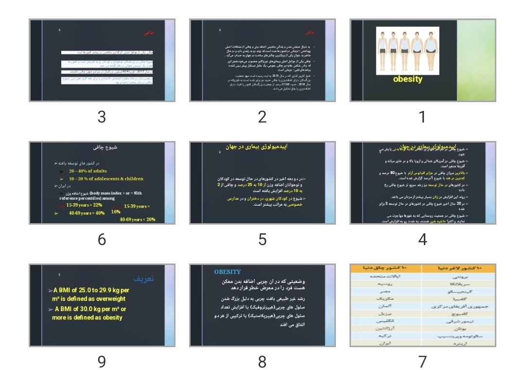 پاورپوینت اپیدمیولوژی چاقی