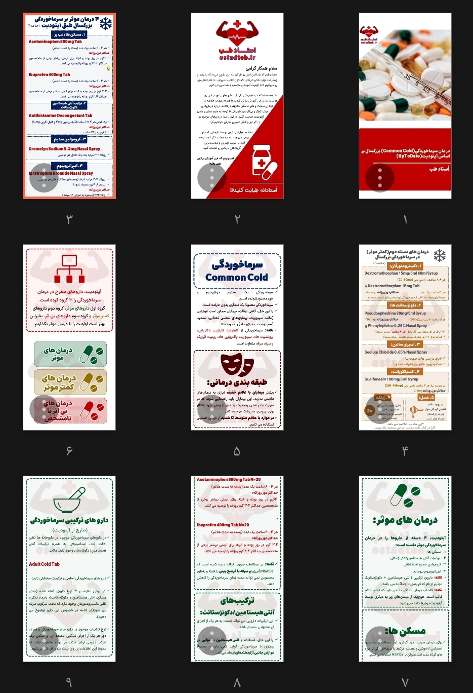 جزوه نسخه نویسی داروهای سرماخوردگی طبق آپتودیت