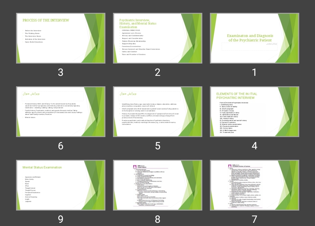 پاورپوینت Examinaton and Diagnosis of the Psychiatric Patient