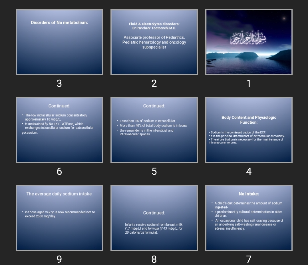 پاورپوینت disorders of water and electrolytes