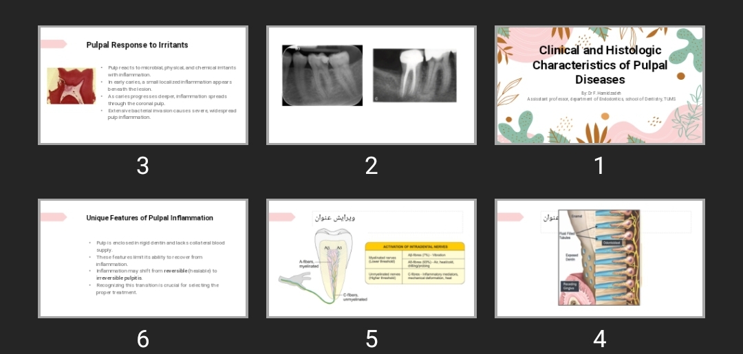 پاورپوینت Clinical and Histologic Characteristics of Pulpal Diseases