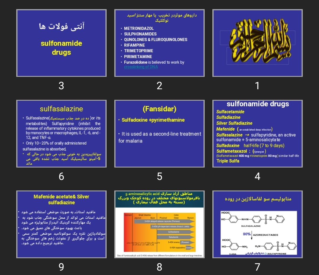 پاورپوینت آنتی فولات ها sulfonamide drugs