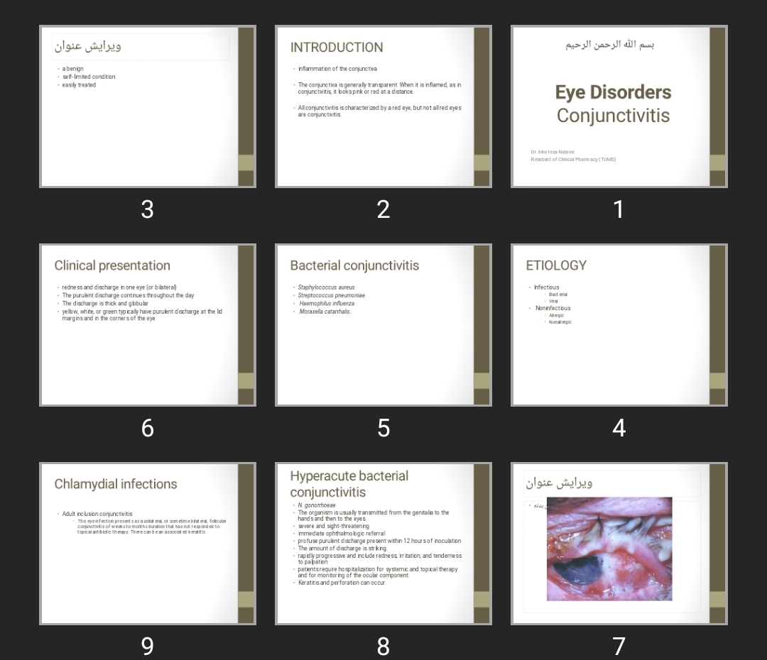 پاورپوینت Eye Disorders Conjunctivitis