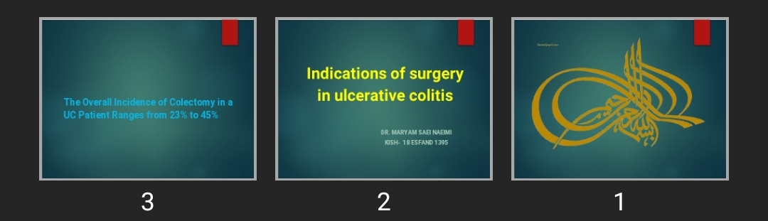 پاورپوینت Indications of surgery in ulcerative colitis
