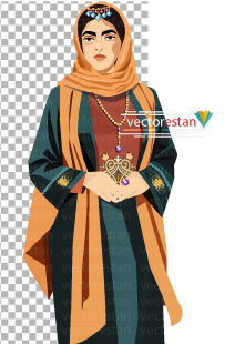 png مدل دخترایرانی محجبه با لباس سنتی و مانتویی