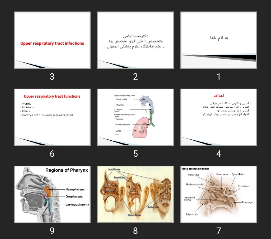 پاورپوینت Upper respiratory tract infections
