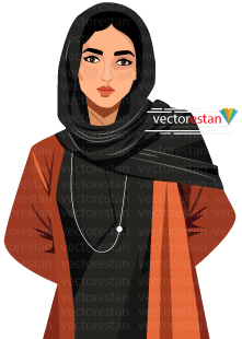 وکتور زن جوان محجبه ایرانی