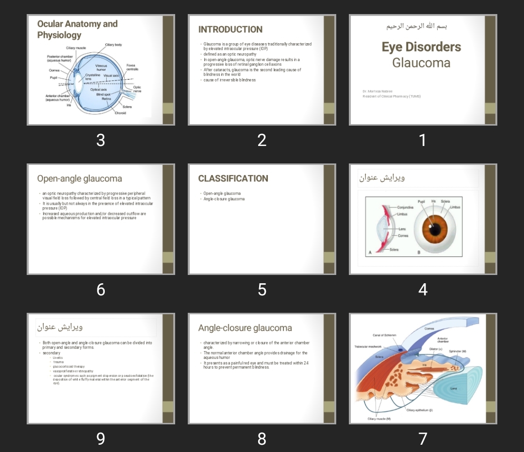 پاورپوینت Eye Disorders Glaucoma