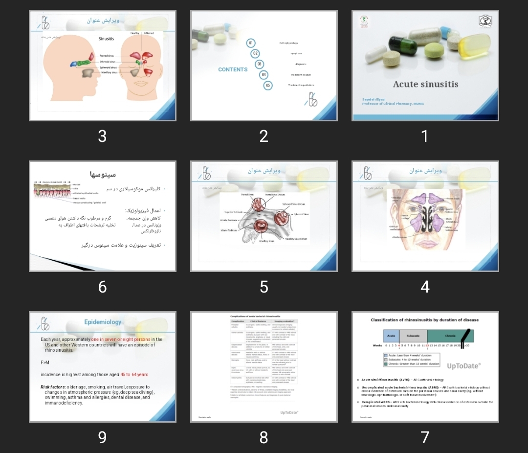 پاورپوینت Acute sinusitis