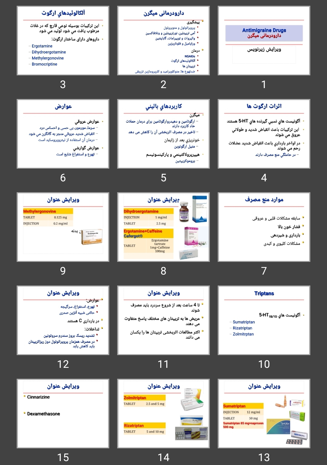 پاورپوینت Antimigraine Drugs دارودرمانی میگرن و نقرس