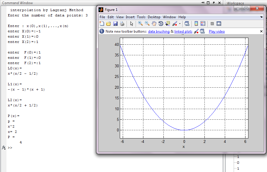 درون یابی لاگرانژ با استفاده از متلب