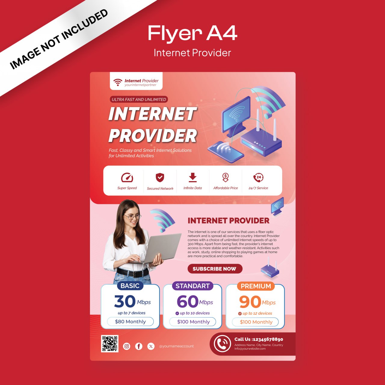 تراکت تبلیغاتی رنگ قرمز