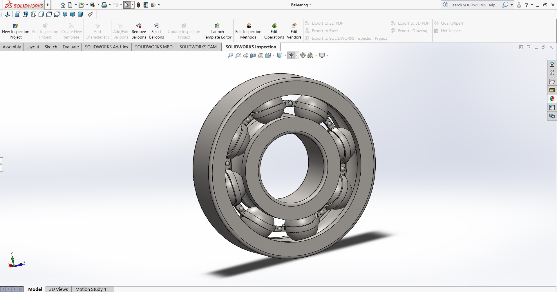 طراحی بالبیرینگ در نرم افزار solidworks