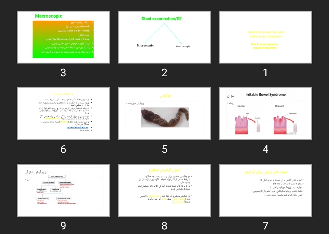 پاورپوینت Intestinal parasites and Laboratory diagnosis