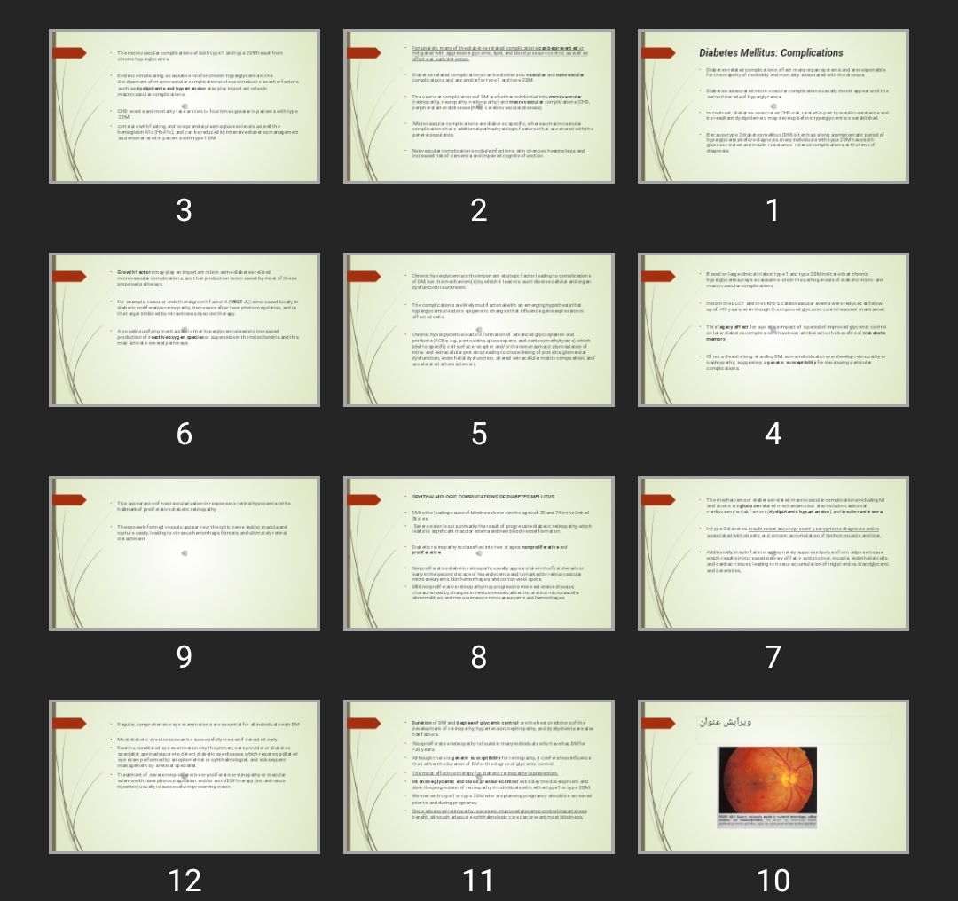 پاورپوینت Diabetes Mellitus: Complications