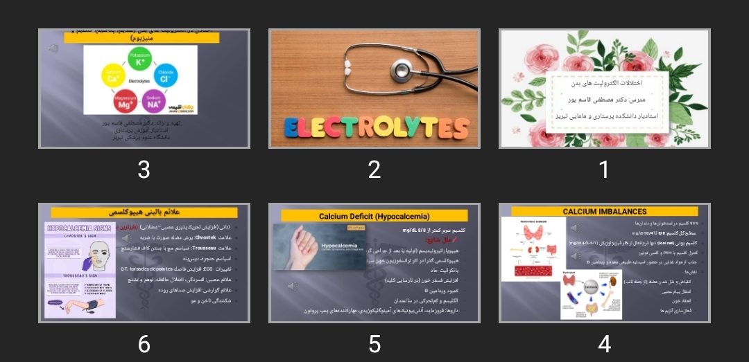 پاورپوینت اختلالات الکترولیت های بدن