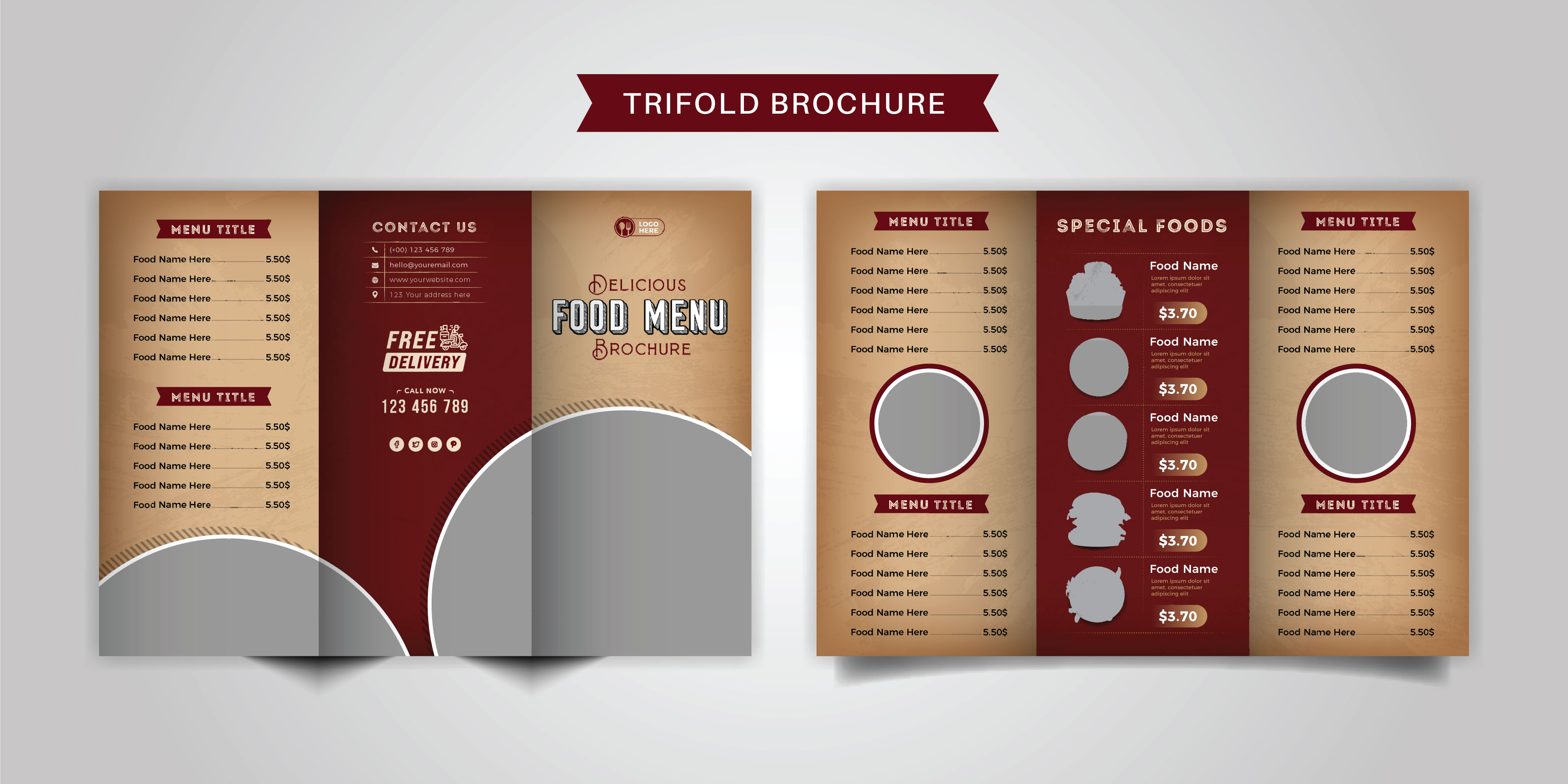 دانلود وکتور بروشور سه لت دو رو شرکتی زیبا با فرمت eps