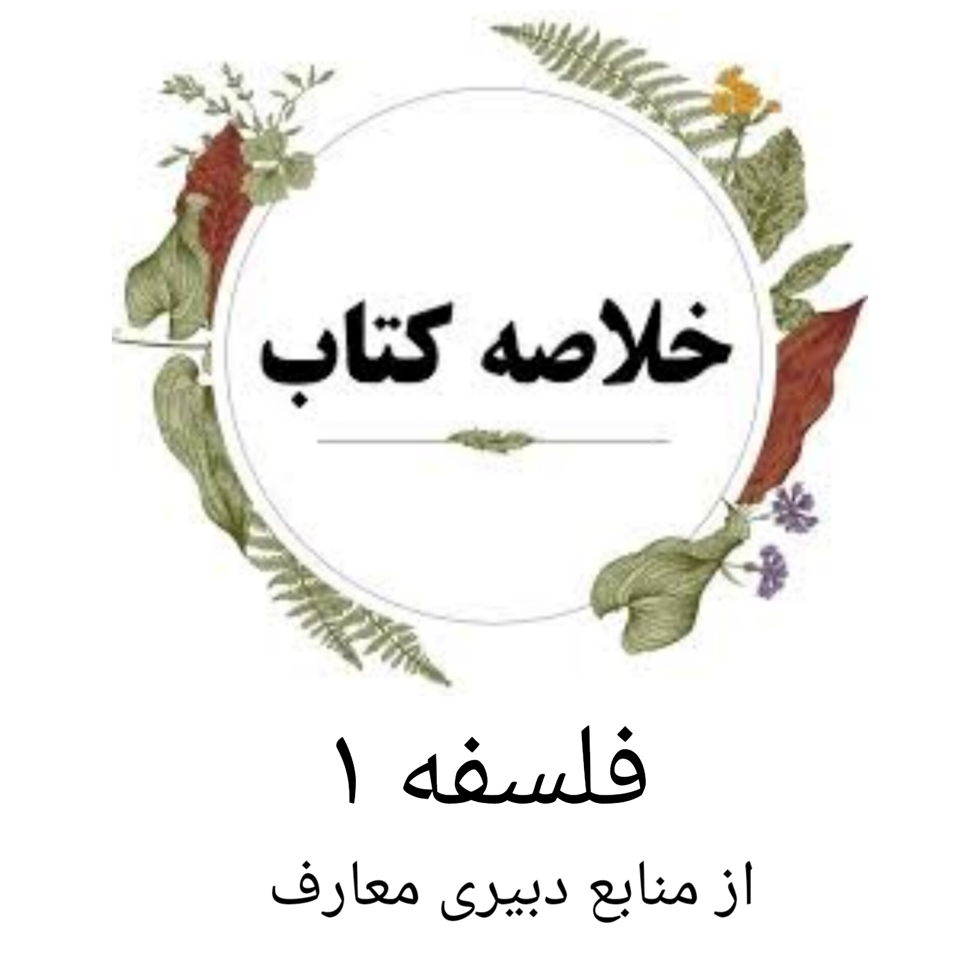 خلاصه فلسفه ۱/ به صورت دستنویس از منابع دبیری معارف