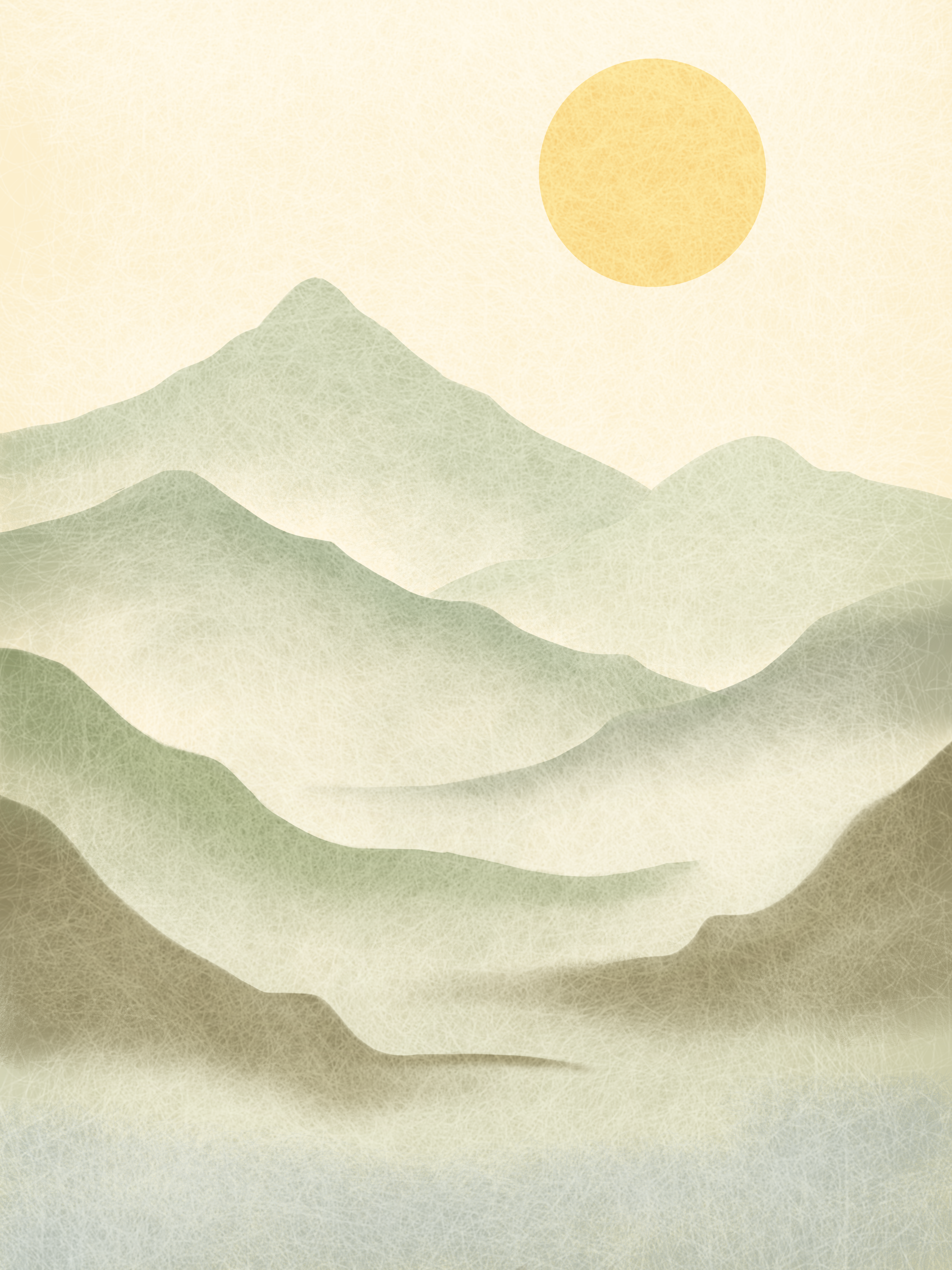 کوه های مه آلود_نقاشی دیجیتالی