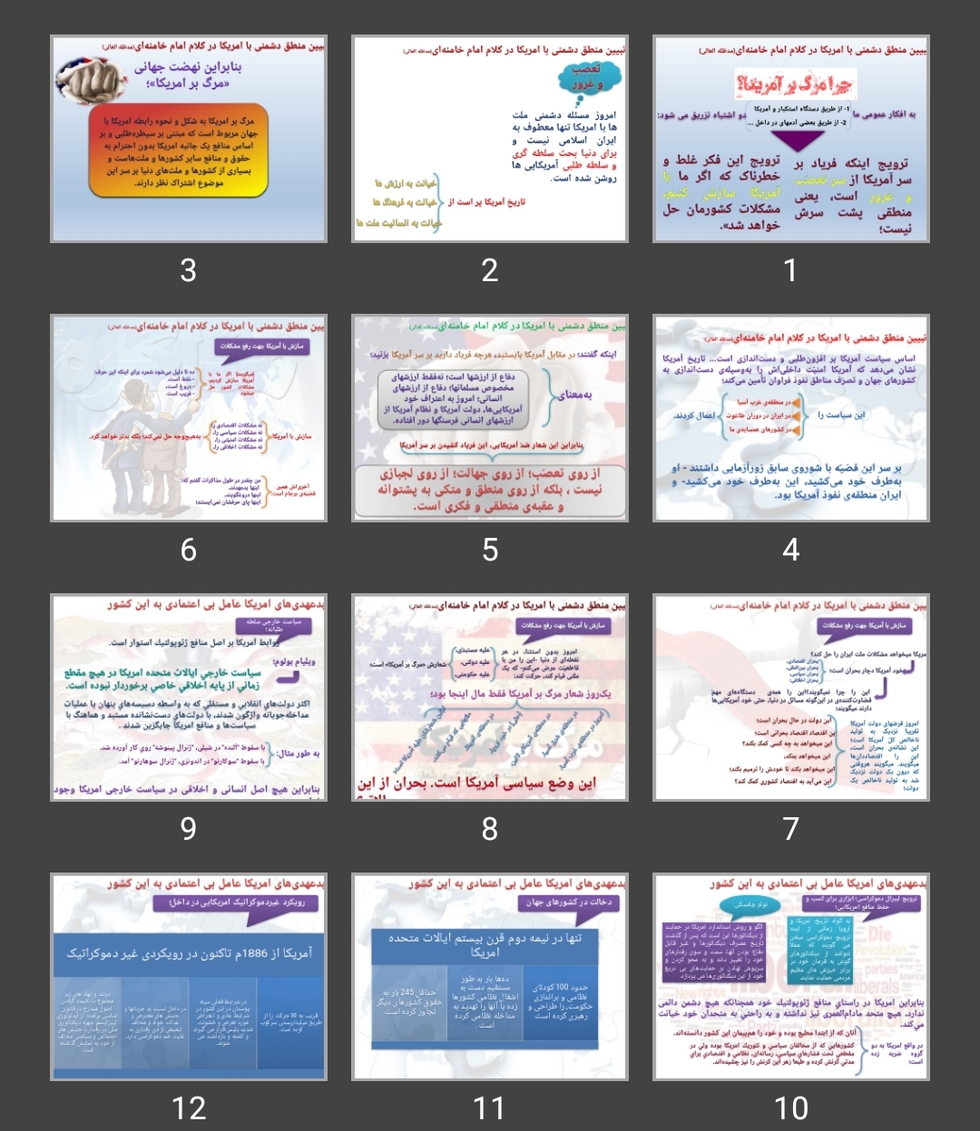 پاورپوینت تبیین منطق دشمنی با آمریکا