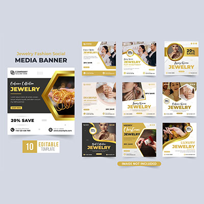 قالب پست اینستاگرام طلایی