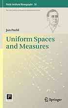 Uniform spaces and measures-کتاب انگلیسی