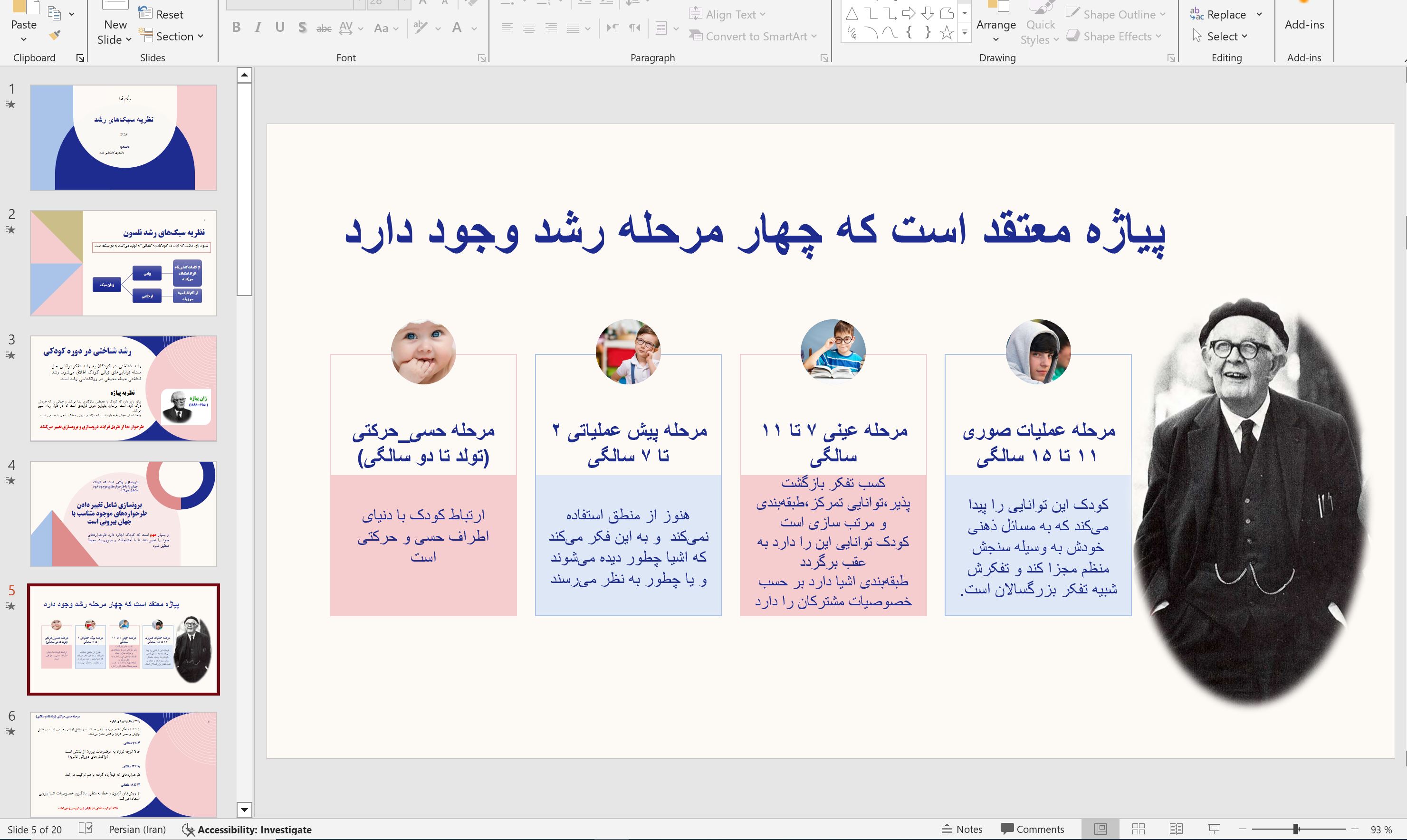 پاورپوینت نظریه سبک‌های رشد روانشناسی با وکتور و طراحی خاص