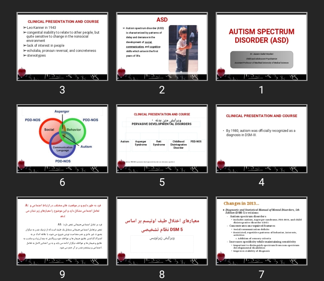 پاورپوینت AUTISM SPECTRUM DISORDER (ASD)