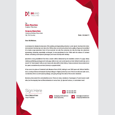 سربرگ شرکت رنگ قرمز