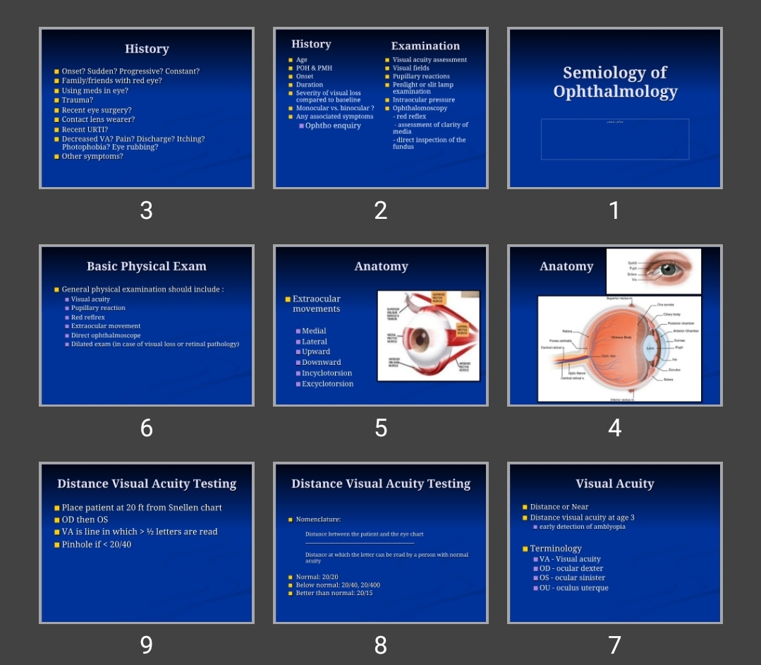 پاورپوینت Semiology of Ophthalmology