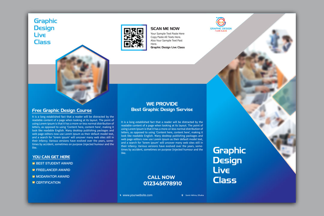 دانلود وکتور بروشور سه لت دو رو شرکتی زیبا با فرمت eps