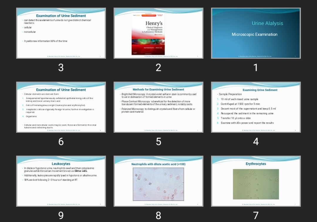 پاورپوینت Urine Alalysis Microscopic