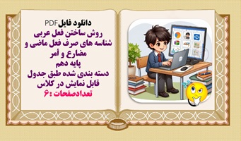 روش ساختن فعل عربی شناسه های صرف فعل ماضی و مضارع و أمر پایه دهم