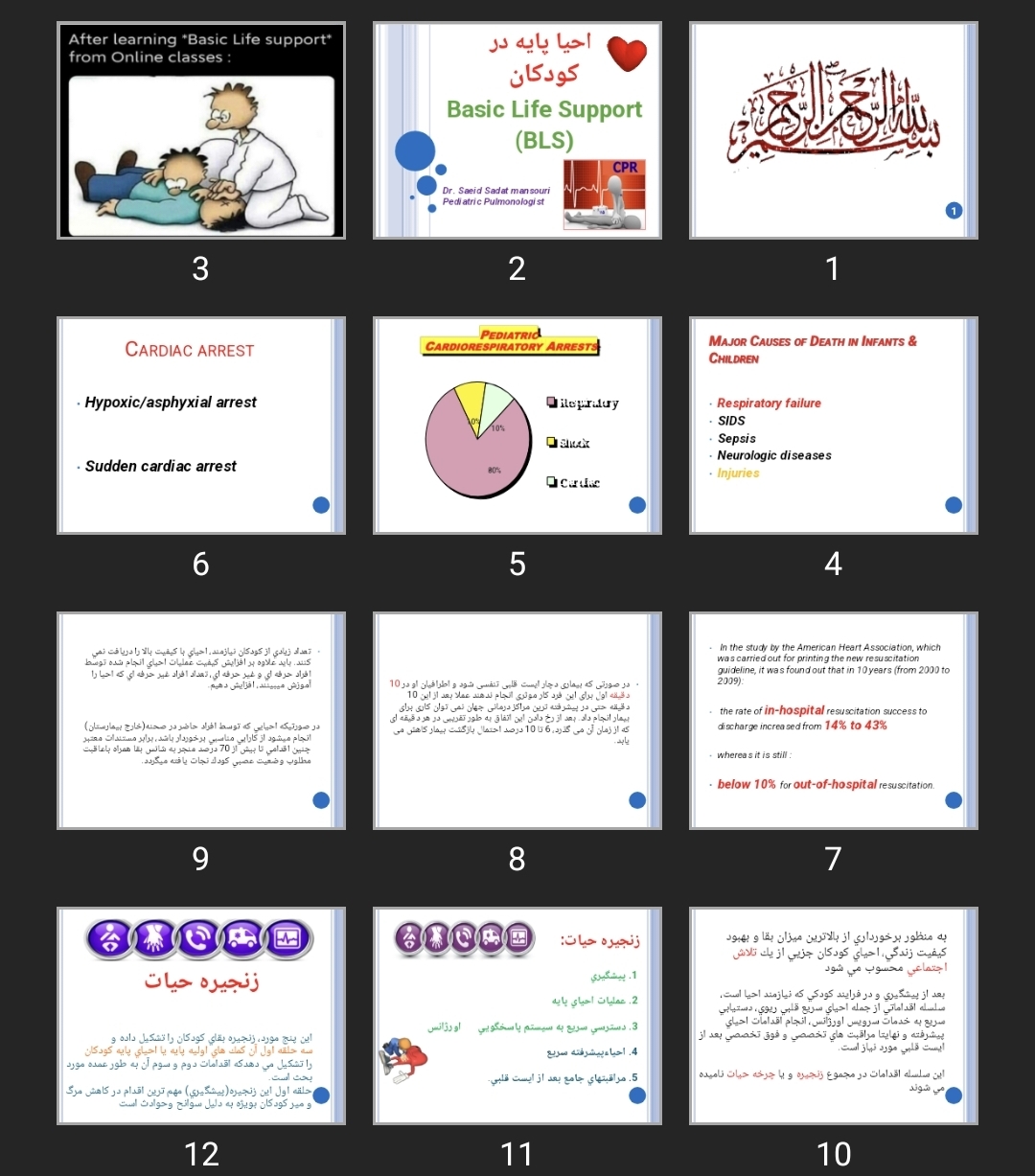 پاورپوینت احیا پایه در کودکان Basic Life Support (BLS)